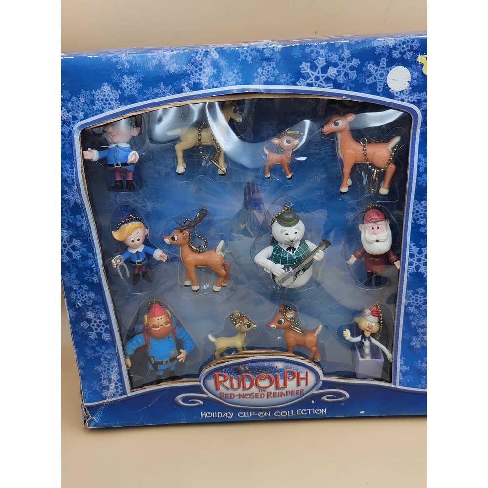 Memory Lane VTG Rudolph the Red Nose Reindeer Christmas Clip On Ornaments 12pc